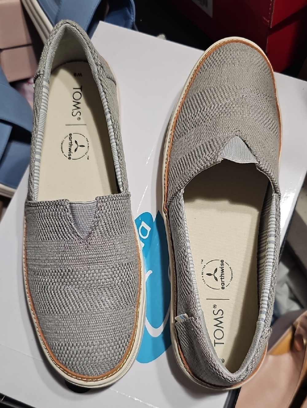 TOMS Men's Grey Knit Slip-On Shoes